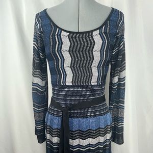 EUC Laundry Metallic Knit Dress Med